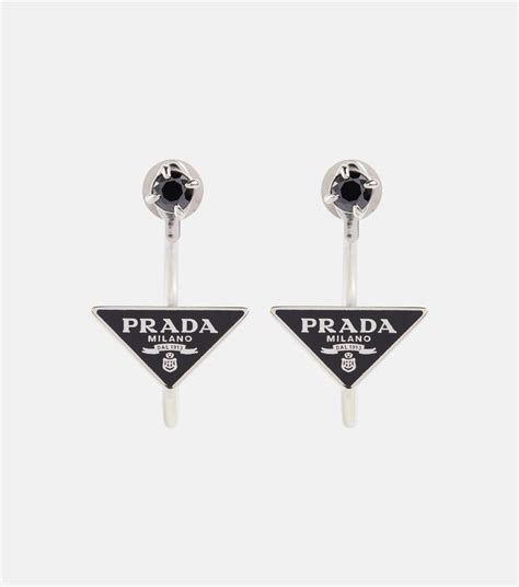 prada logo earrings.